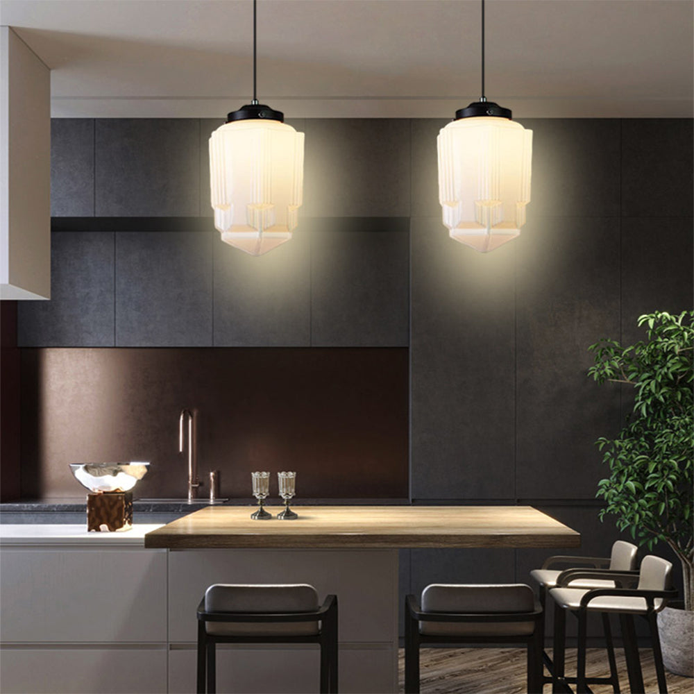 Cream Glass Edison Lighting Bauhaus Hanging Light Ping Lighting